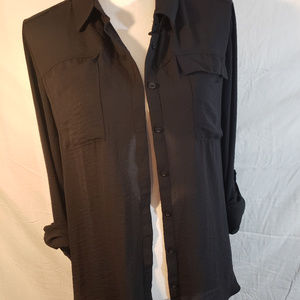 a.n.a LS black light weight blouse (long) XL